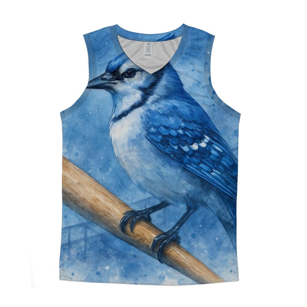 Perched Power Bat With Blue Jays Focus sports performance tank tops
