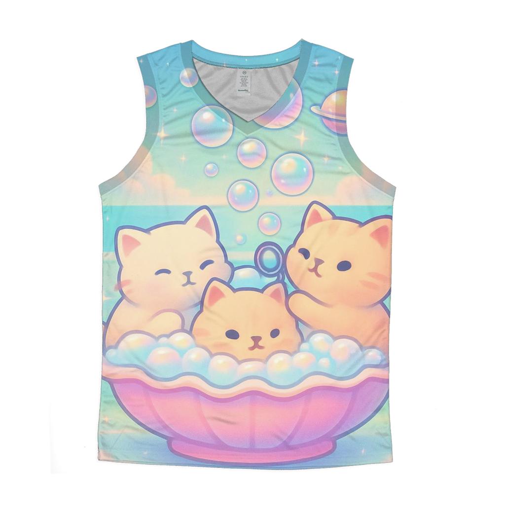 Rainbow Mist Bubble Bath Cats personalized athletic tanks