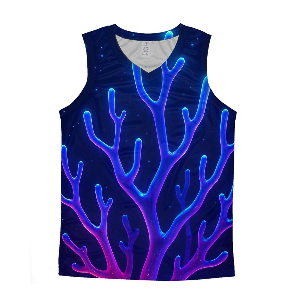 Midnight Coral Nebula cotton sleeveless tops