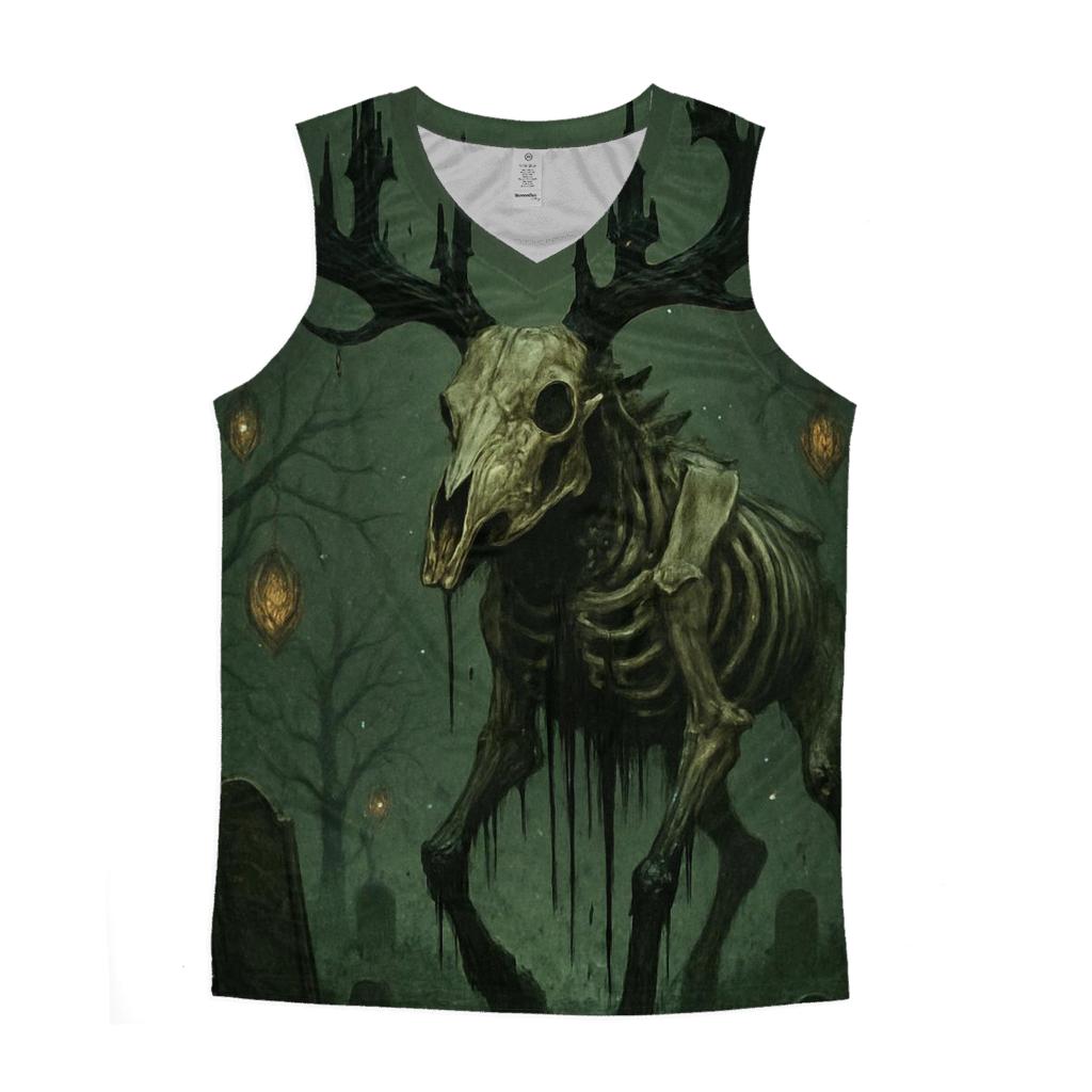 Obsidian Stag Of The Grave Orchard cotton sleeveless tops