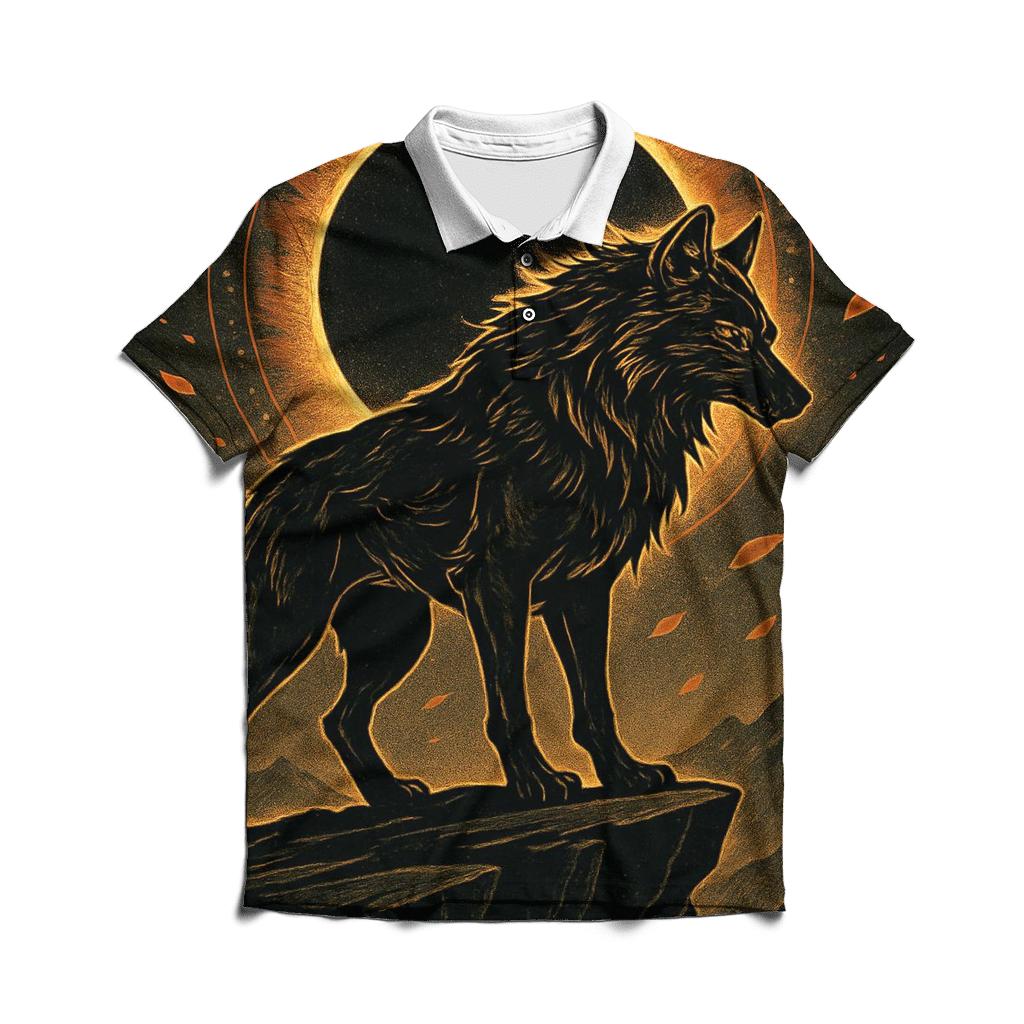 Saffron Eclipse Sentinel Wolf premium cotton polo shirts
