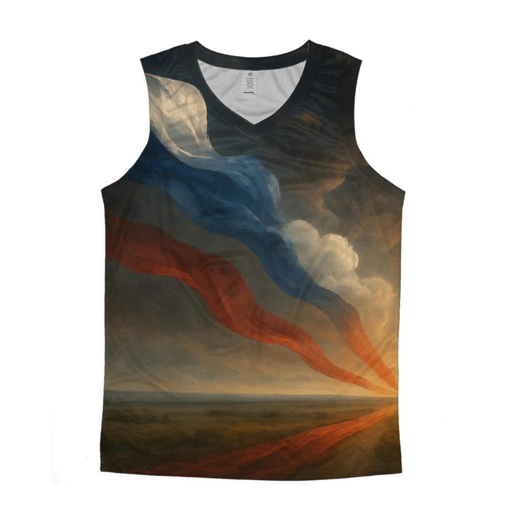 Ribboned Stripes Russia sports performance tank tops