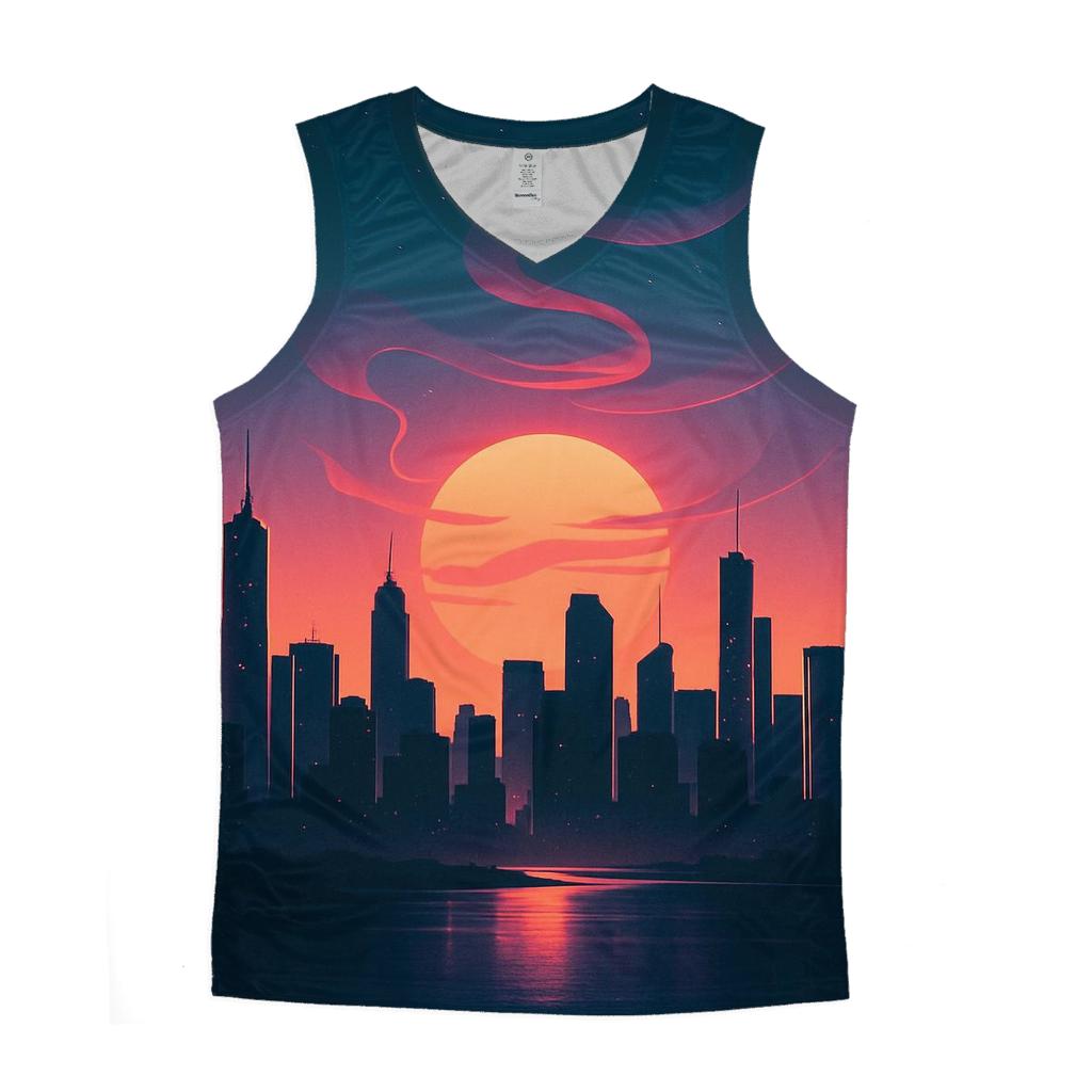 Twilight Mirage Skyline Bloom casual summer tank tops