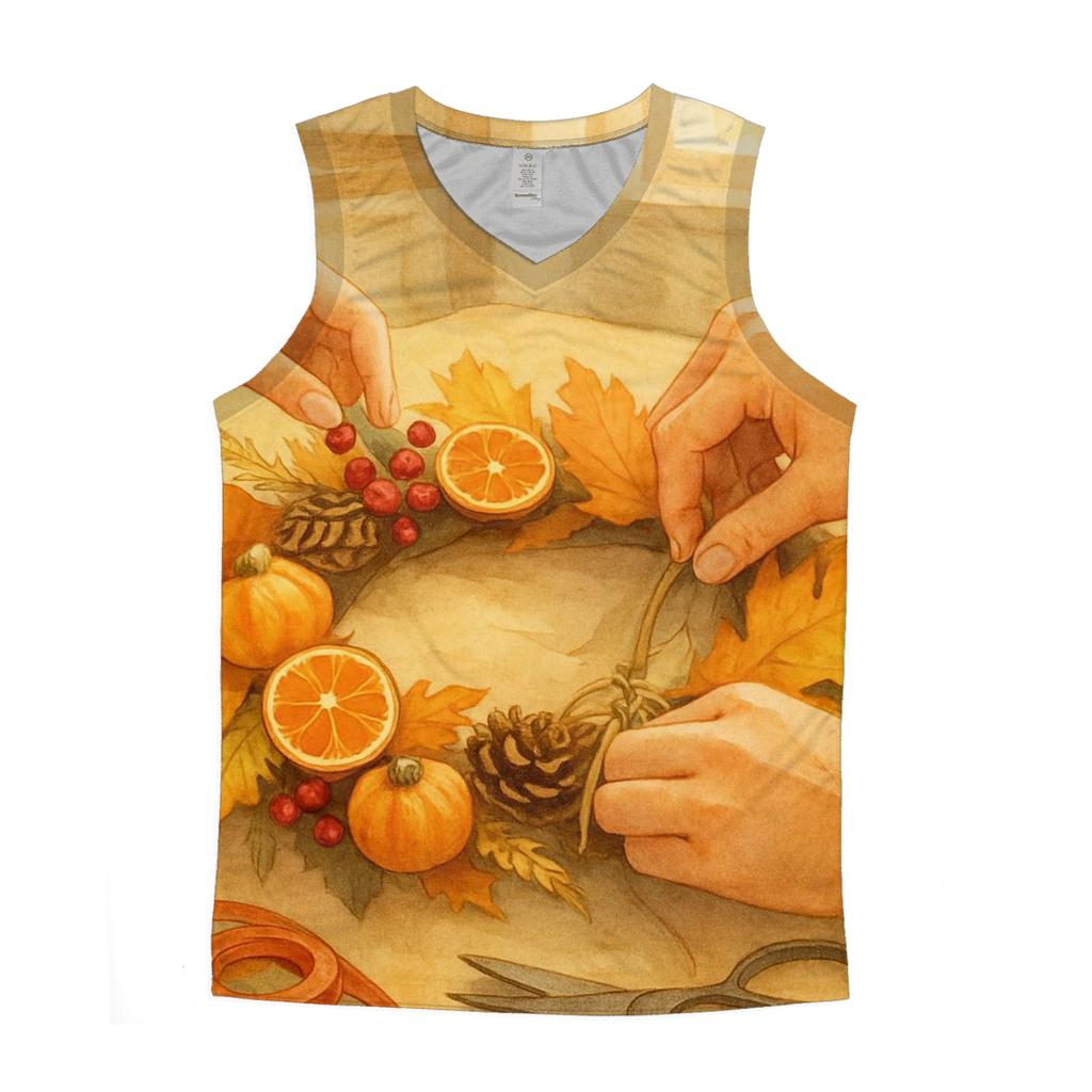 Autumn Wreath Workshop Tabletop trendy fitted tank tops