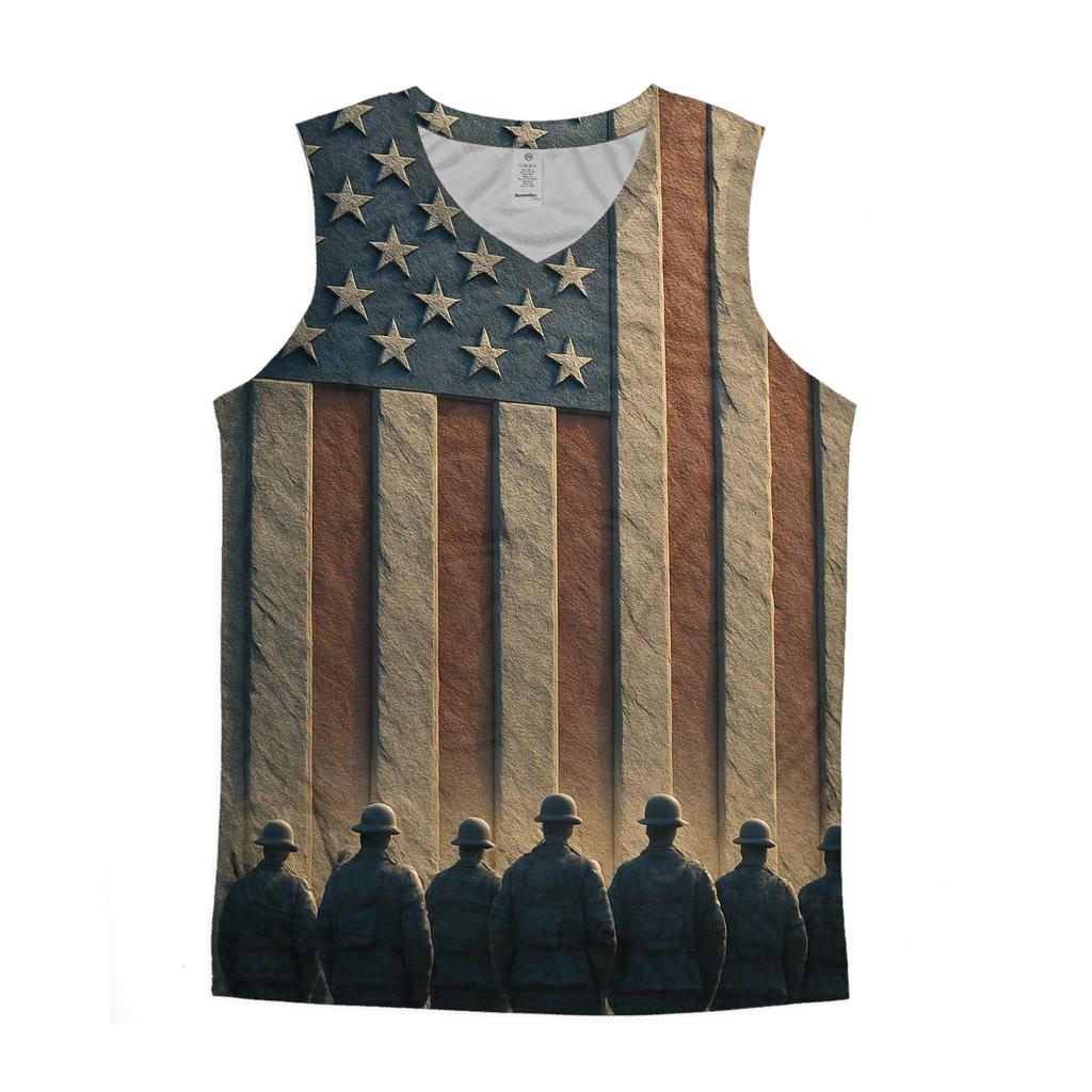 Granite Valor Flag Monument sports performance tank tops