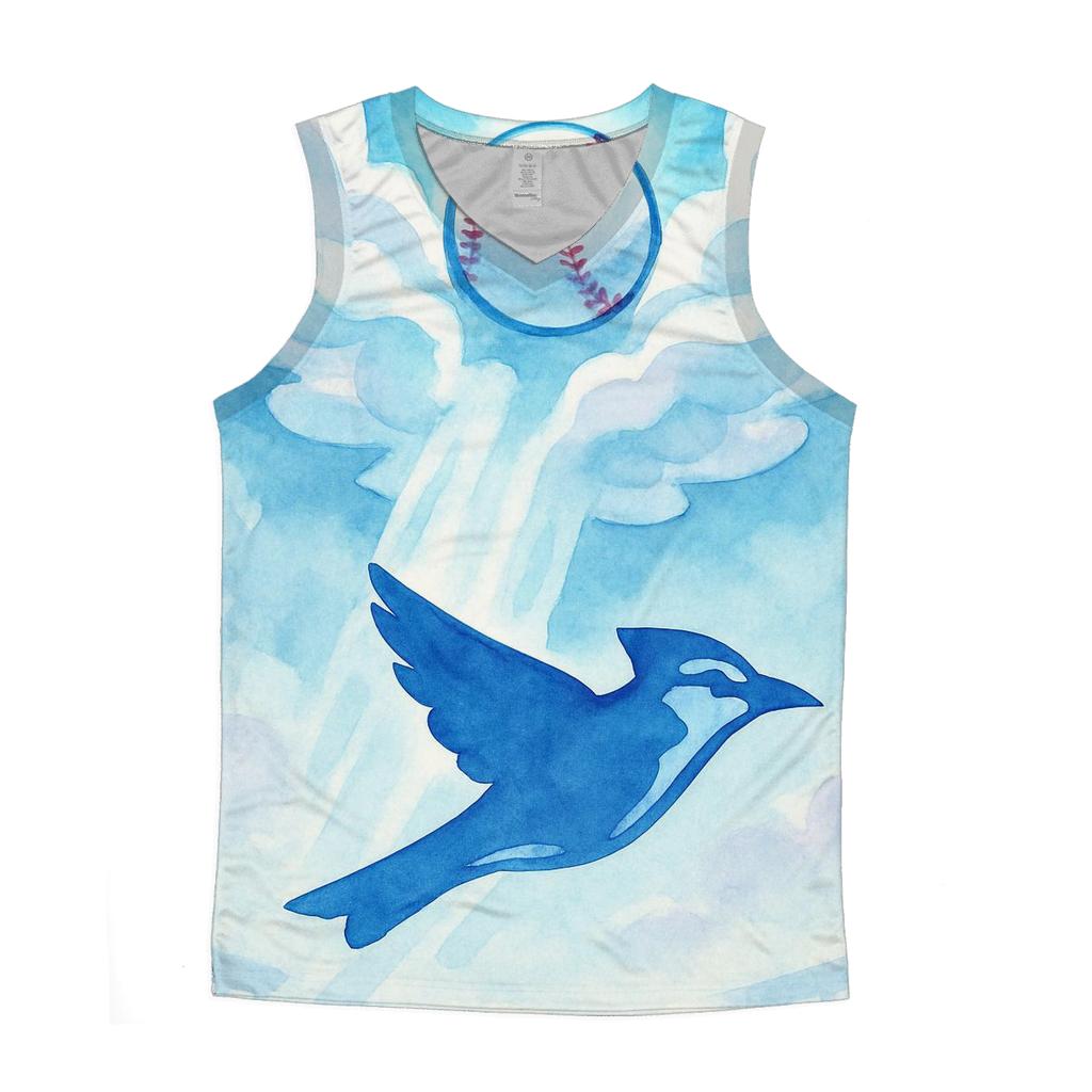 Cloud Wings Carrying A Blue Jays Moonshot trendy fitted tank tops