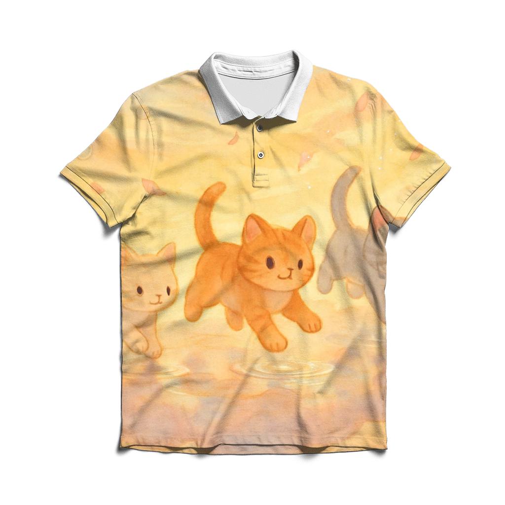 Cloud Puddle Pawprints stylish collar polo tees