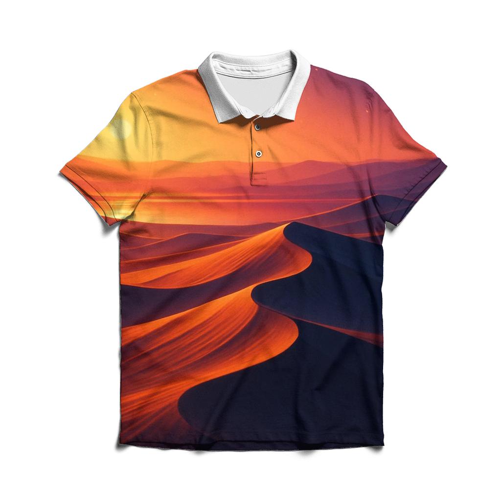 Sunset Over Glass Dunes stylish collar polo tees