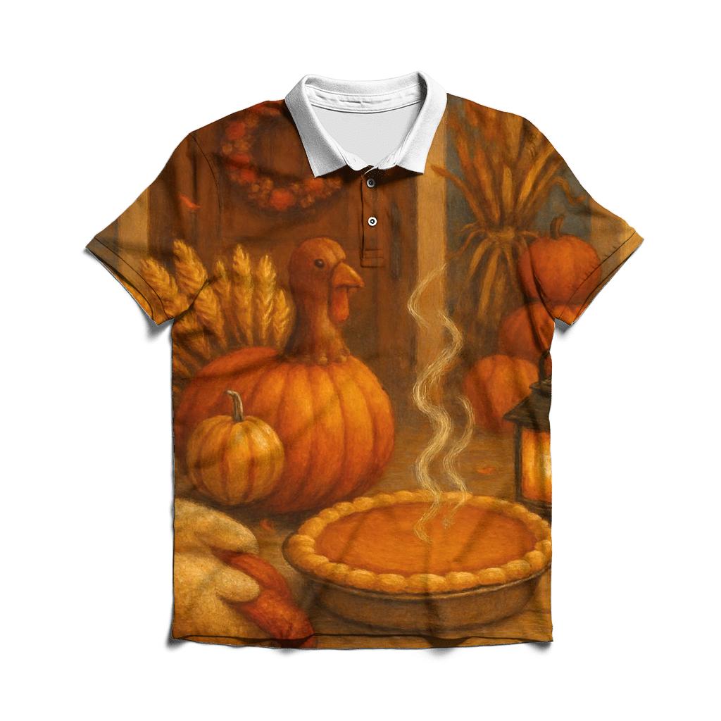 Lanternlit Harvest Welcome Porch personalized polo shirts