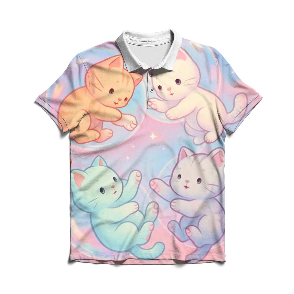 Bubble Dream Kitten Carousel stylish collar polo tees