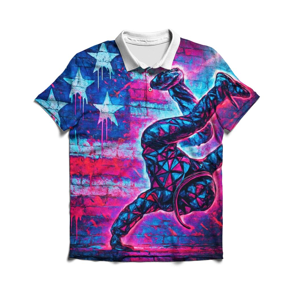 Neon Alley Patriot Spray stylish collar polo tees