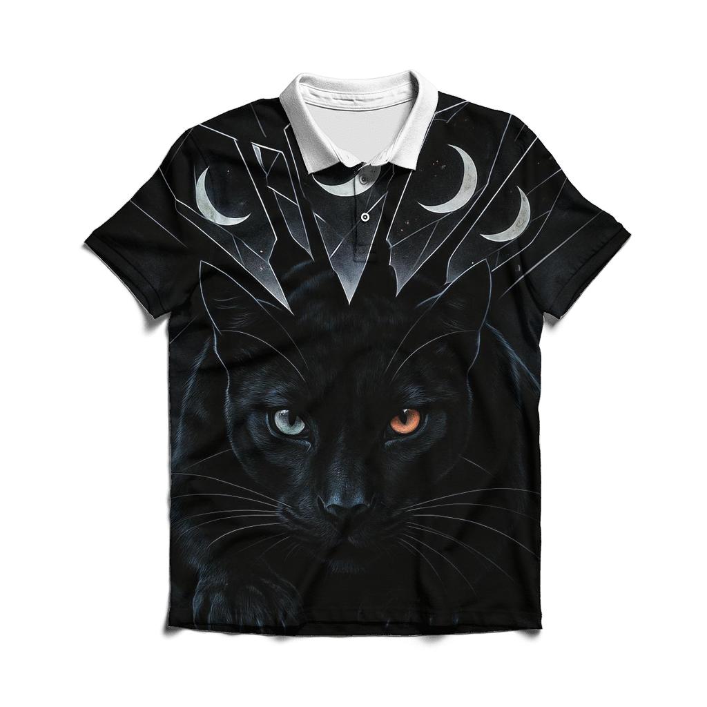 Shattered Mirror Panther Cat personalized polo shirts