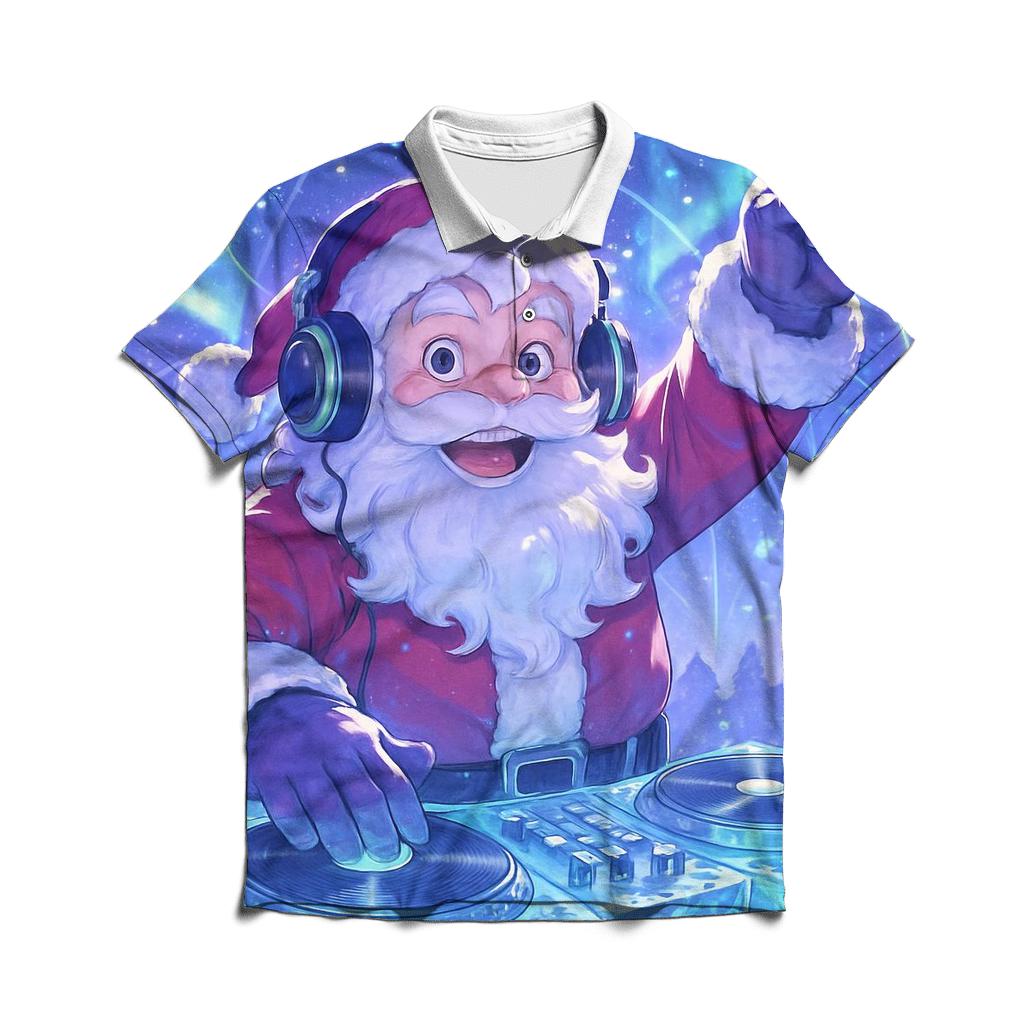 Santa DJ At The Polar Light Dome casual sports polo shirts