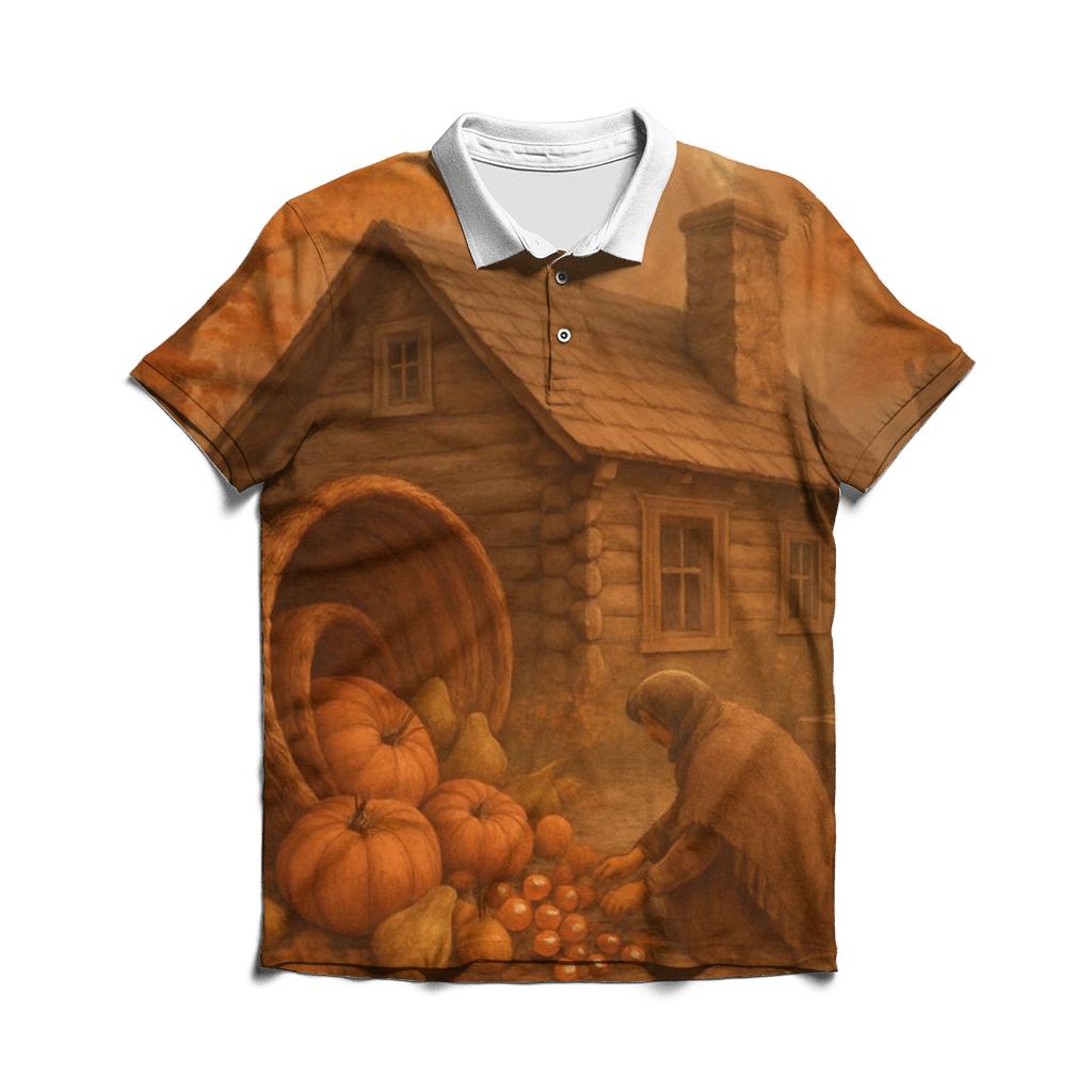 Cornucopia Of Cozy Cabin Dreams designer slim fit polos