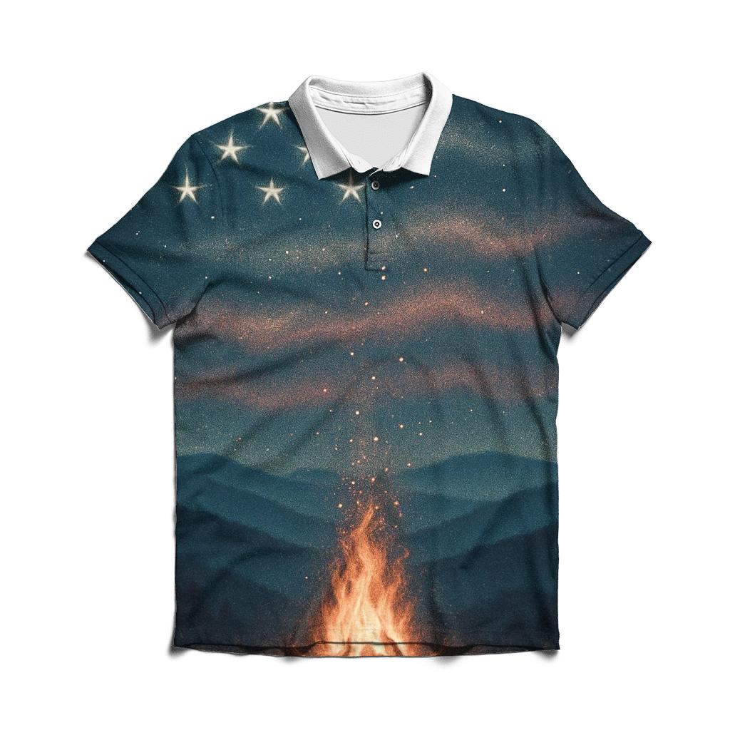 Appalachian Nightfire Flag classic pique polos