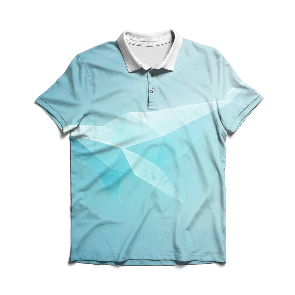 Glacier Light Origami embroidered polo tops