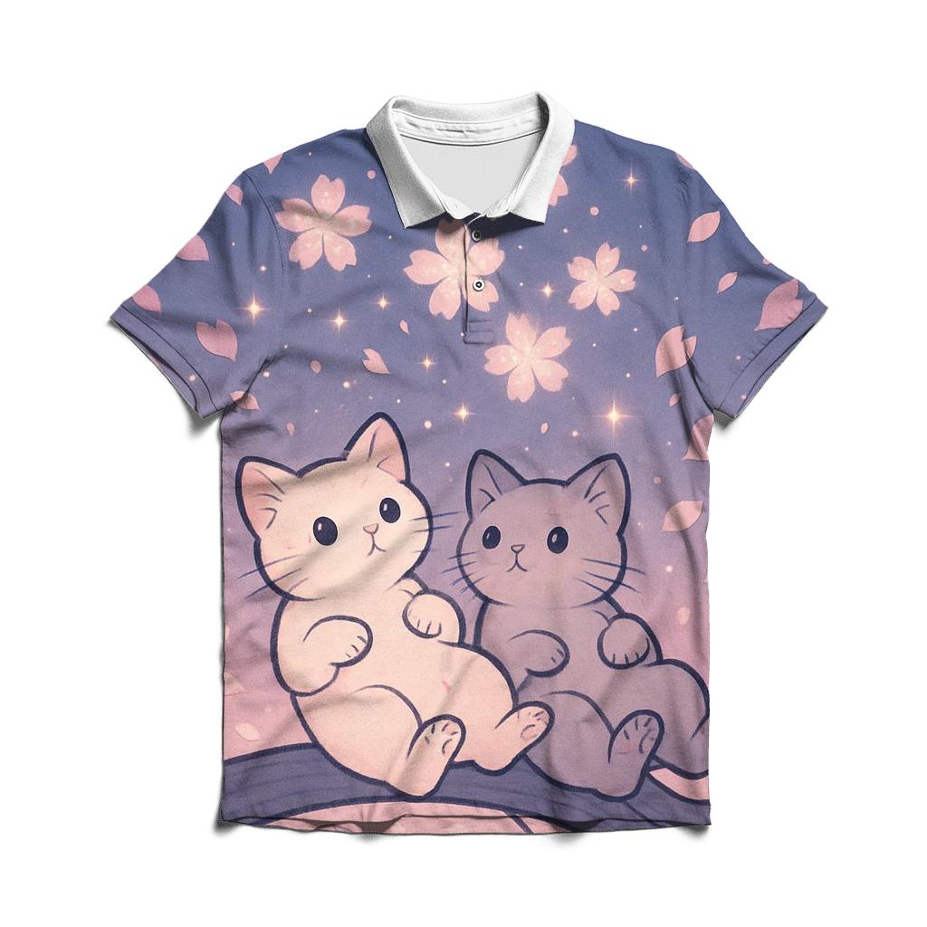 Cherry Blossom Star Gazers branded logo polo shirts