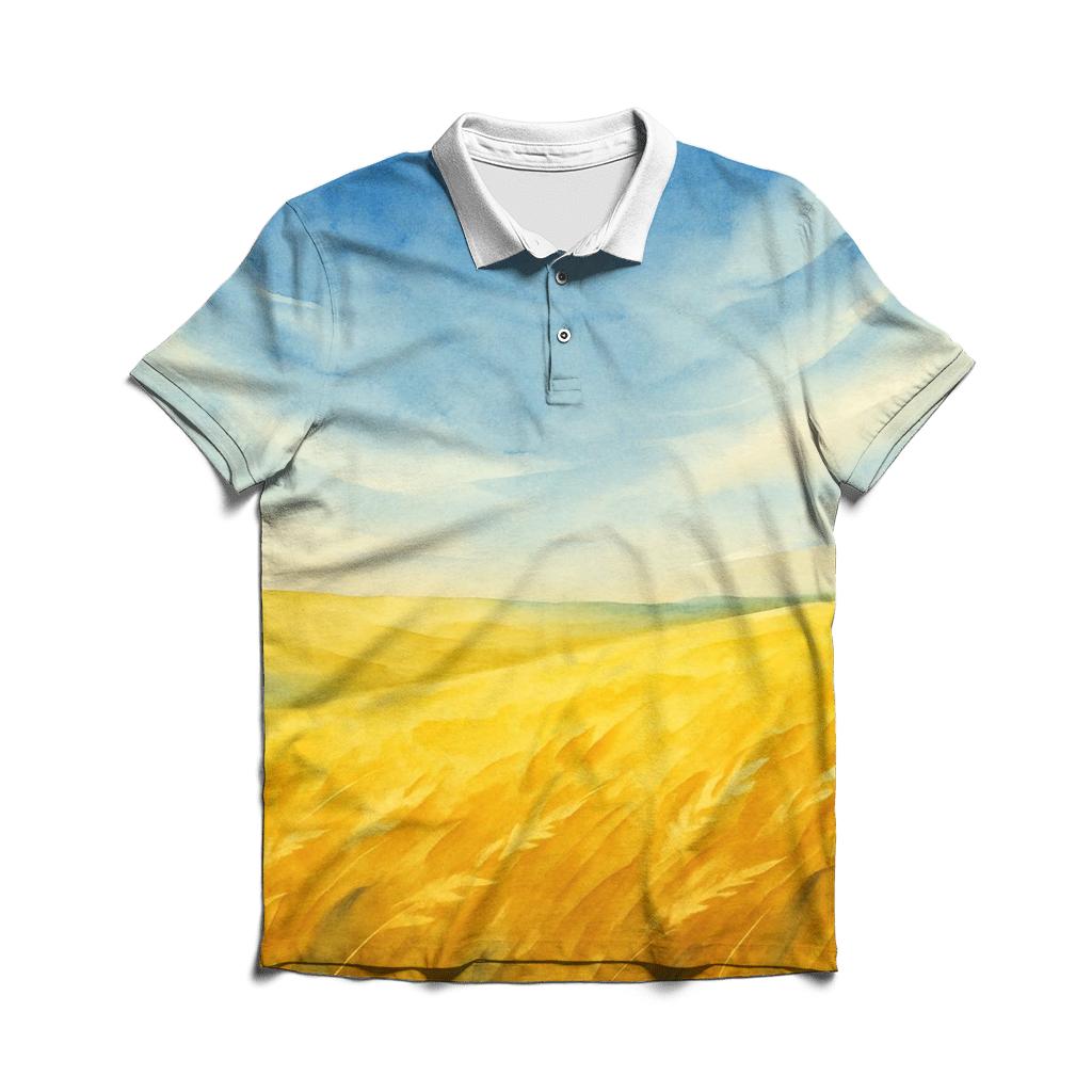 Golden Steppe Ukraine embroidered polo tops