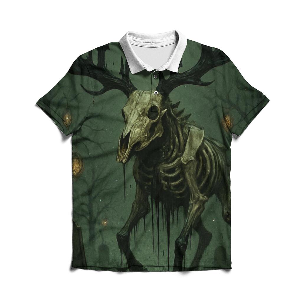 Obsidian Stag Of The Grave Orchard premium cotton polo shirts