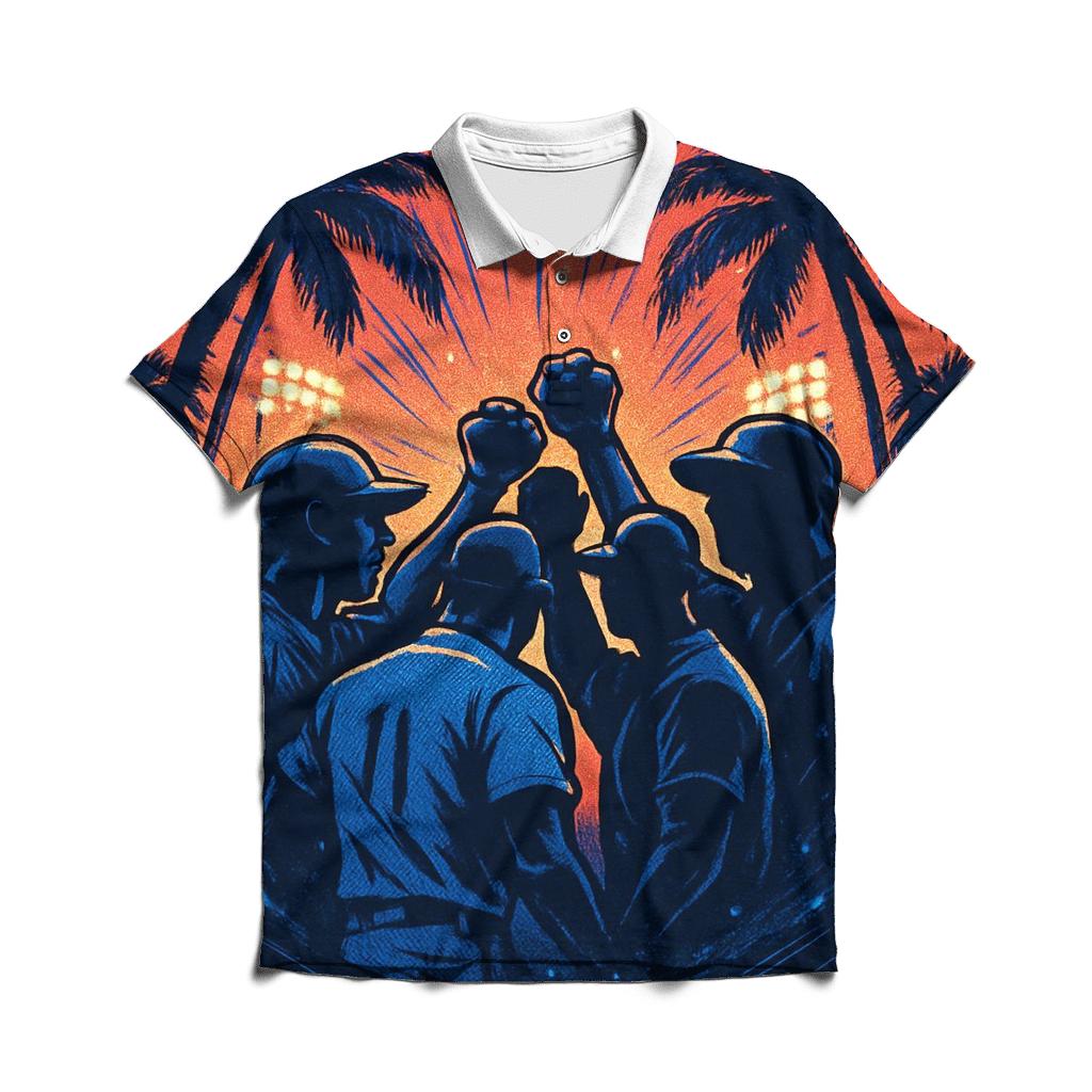 Palm Shadows Rally Charge premium cotton polo shirts