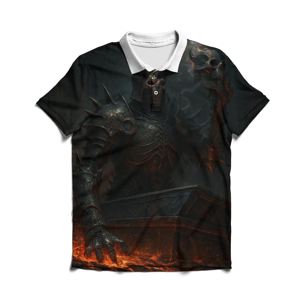 Volcanic Lich Knight Of The Molten Sepulcher embroidered polo tops