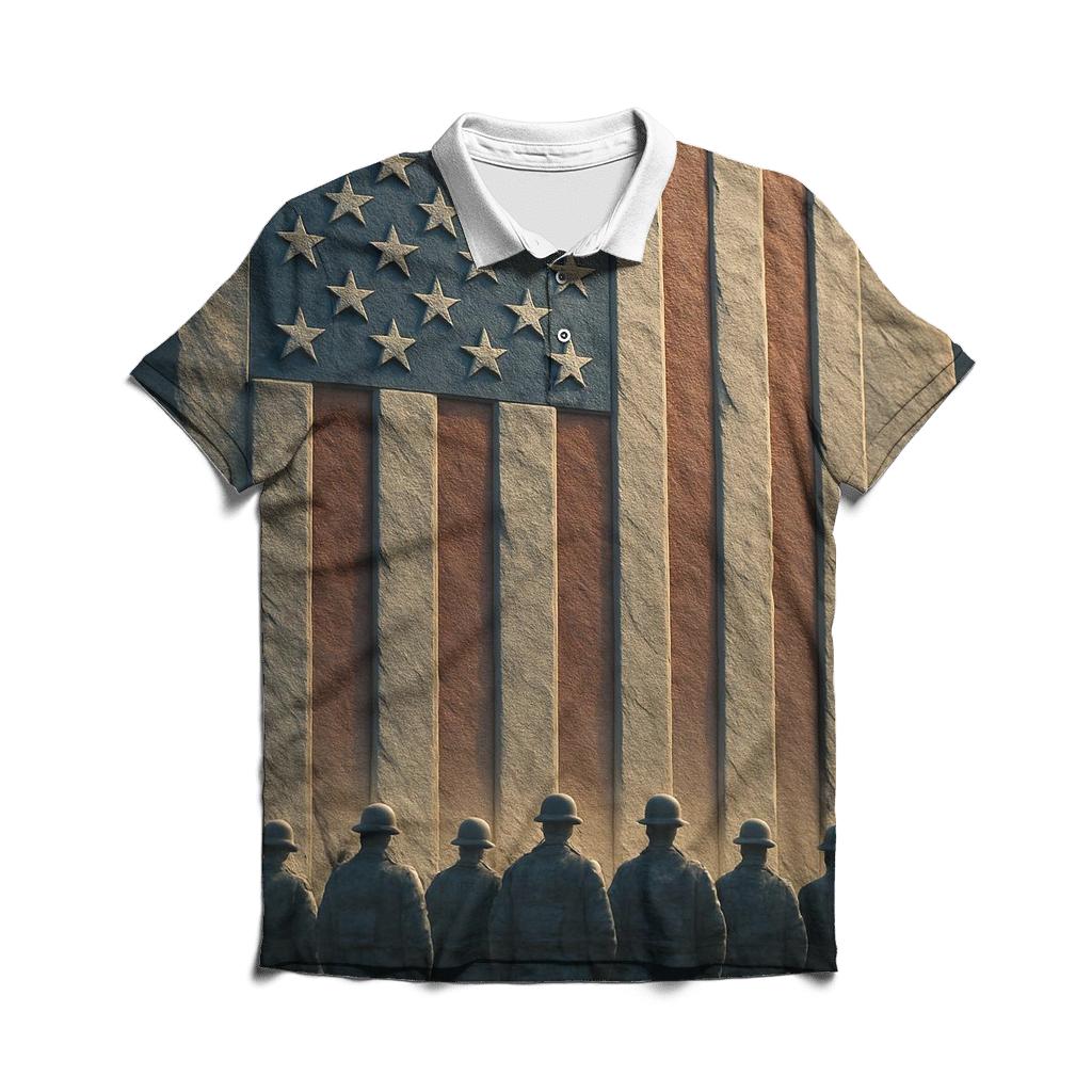 Granite Valor Flag Monument custom polo shirts