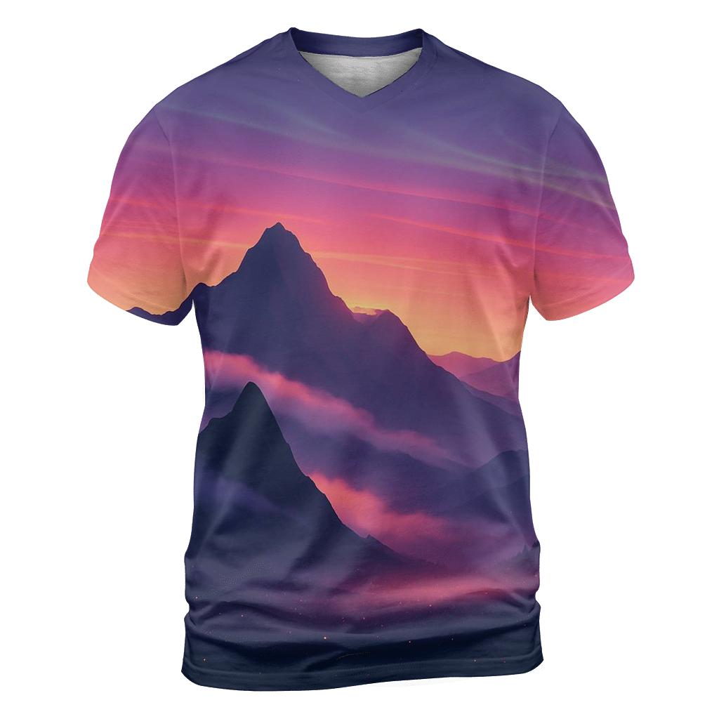 Aurora Peach Mountain Veil designer pattern shirts