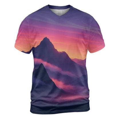 Aurora Peach Mountain Veil designer pattern shirts
