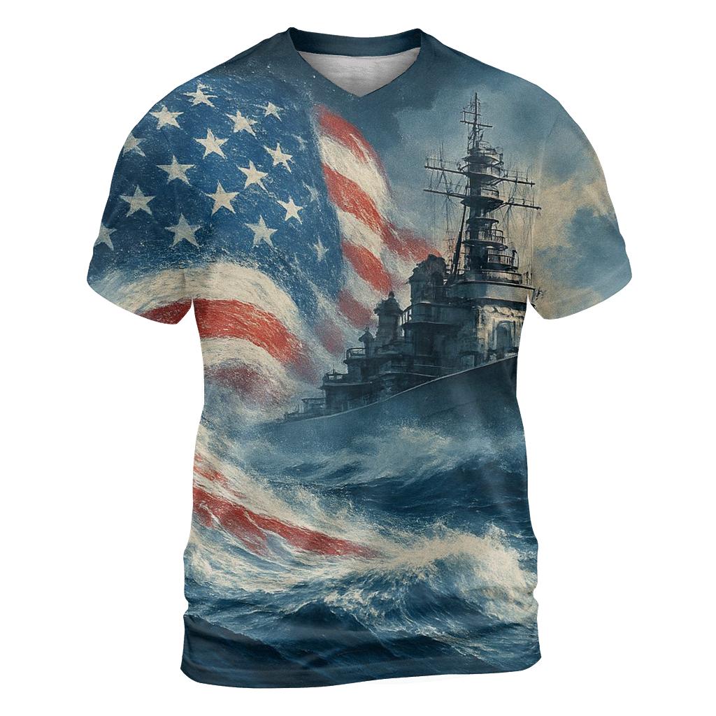Battleship Wake Flag Surge designer pattern shirts
