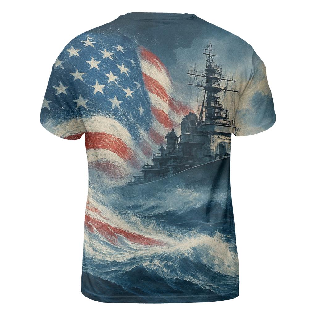 Battleship Wake Flag Surge designer pattern shirts