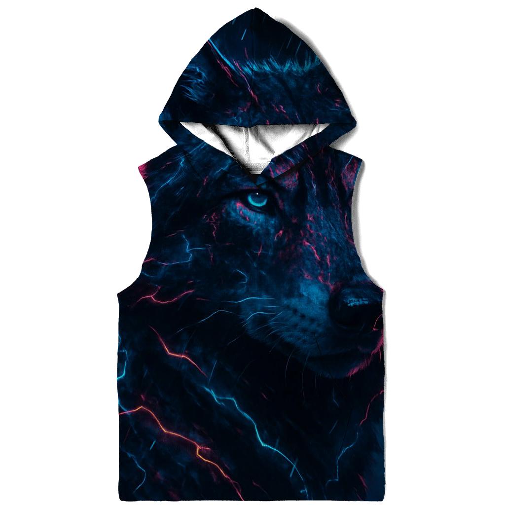 Neon Rain Wolf Of The Glass District printed hoodies