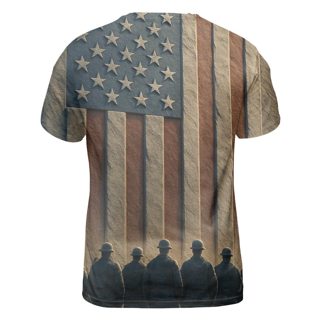 Granite Valor Flag Monument unique graphic print tees