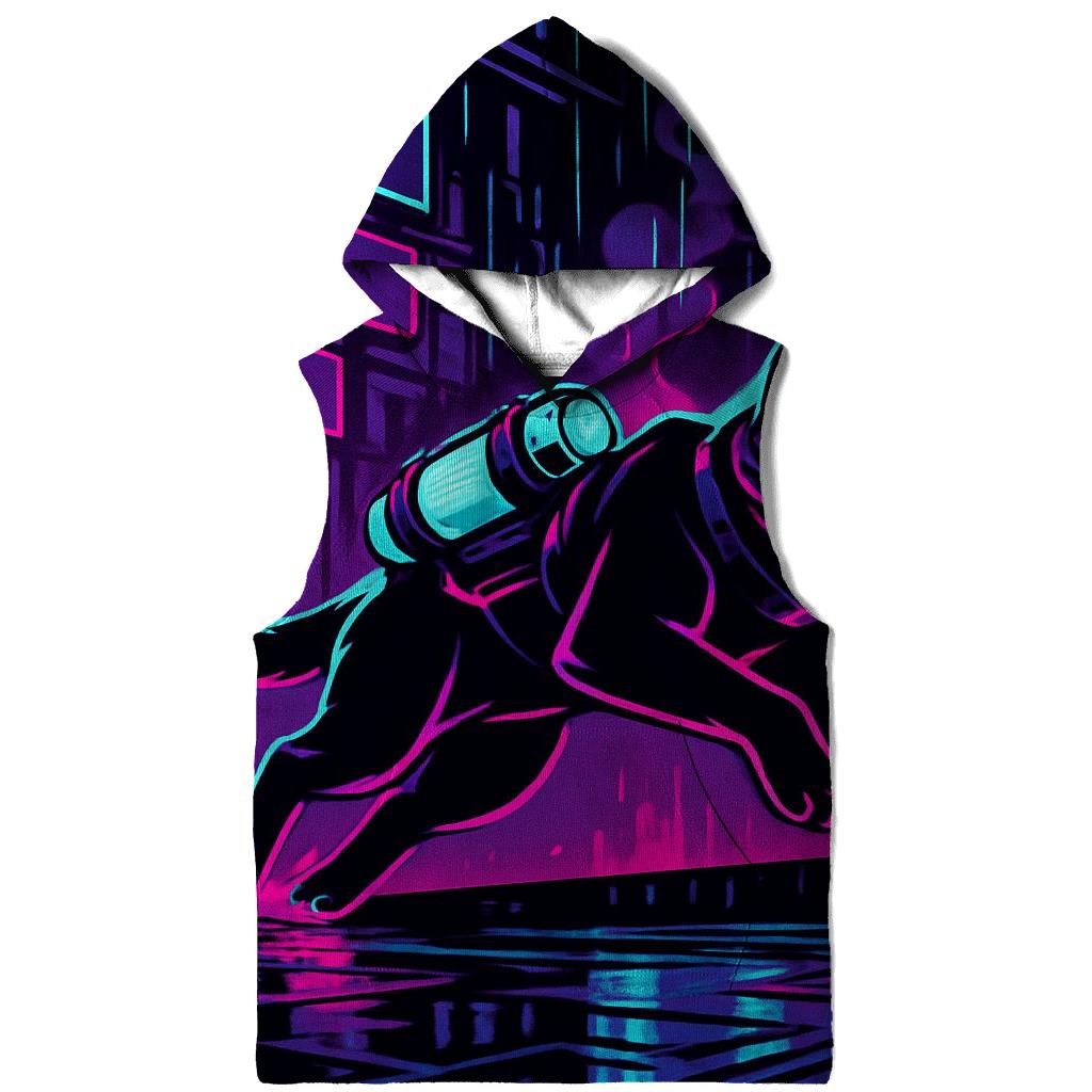 Neon Alley Courier Cat embroidered hoodies