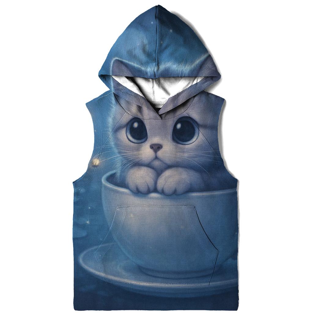 Moonlit Teacup Kitten Reverie printed hoodies