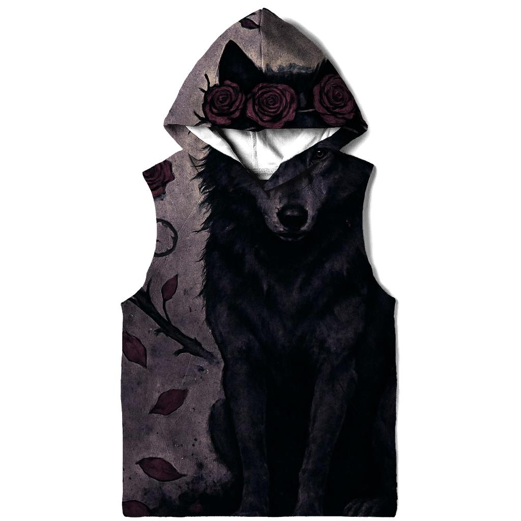 Midnight Garden Thorn Crown Wolf hoodies fashion