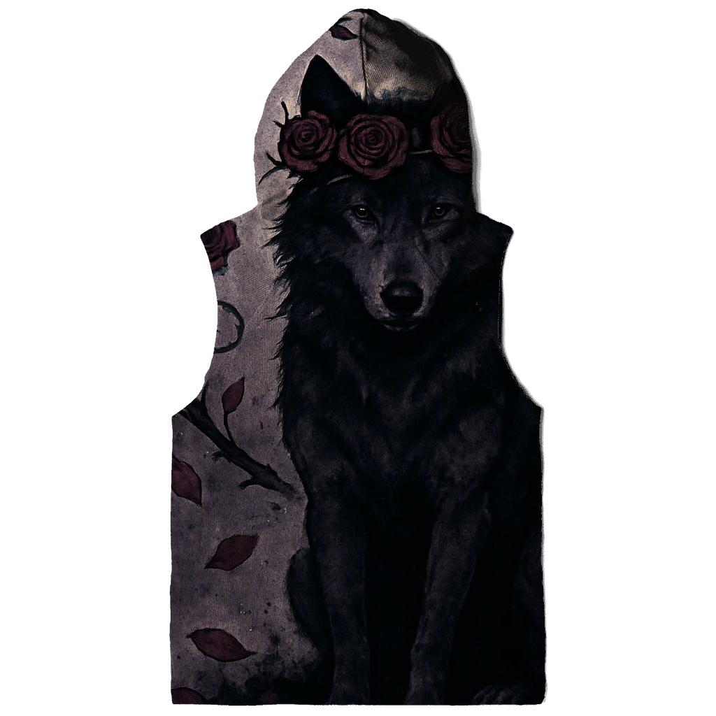 Midnight Garden Thorn Crown Wolf hoodies fashion