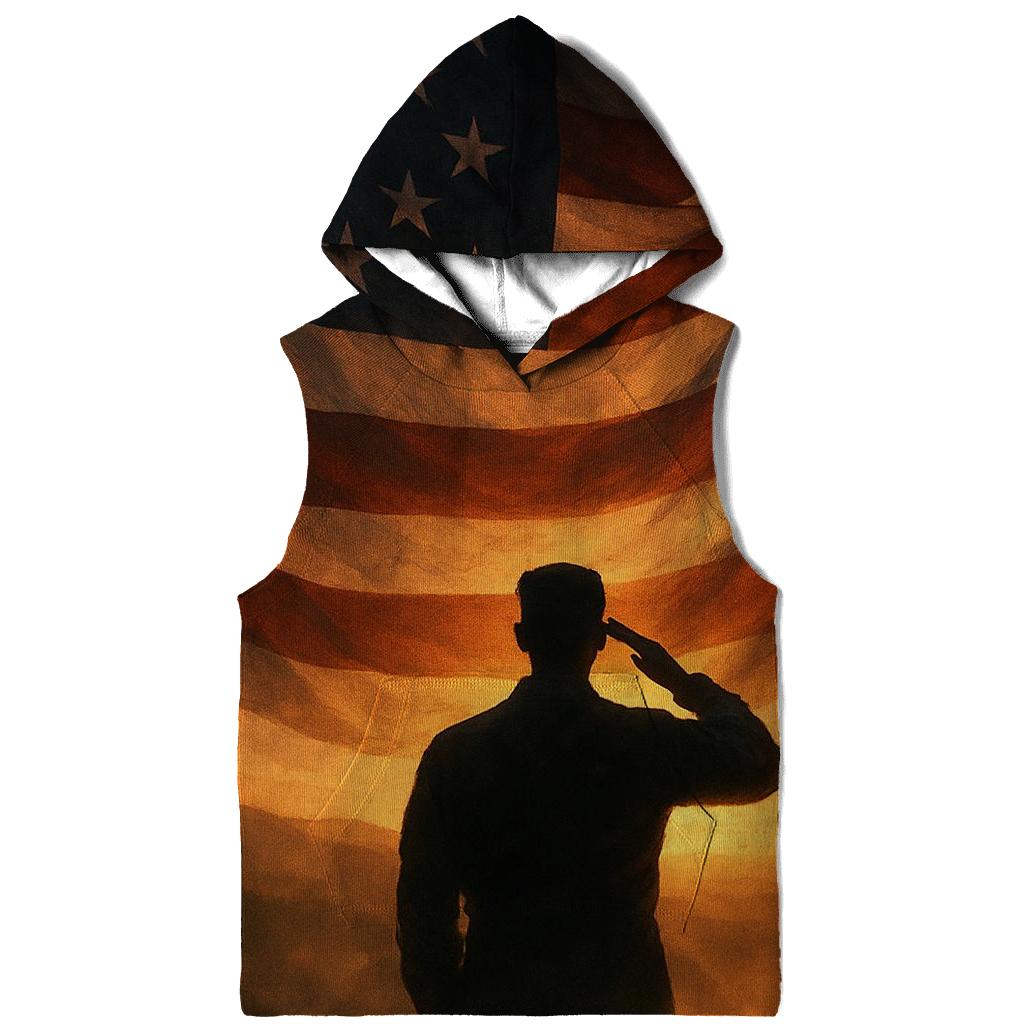 Dawn Salute Over Rippling Stripes heavyweight hoodies