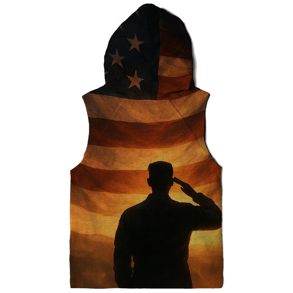 Dawn Salute Over Rippling Stripes heavyweight hoodies