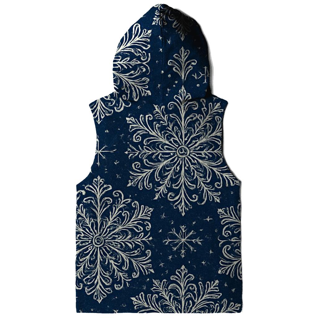 Navy Snowflake Rosette Medallions On Deep Blue Field lightweight hoodies