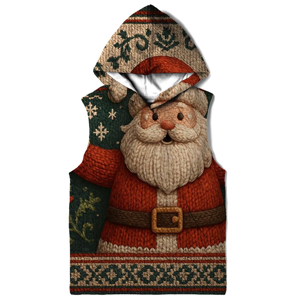 Knitted Pattern Blizzard Santa graphic hoodies