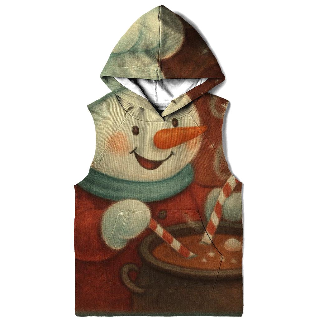 Snowman Soup Chef At The Fireplace printed hoodies