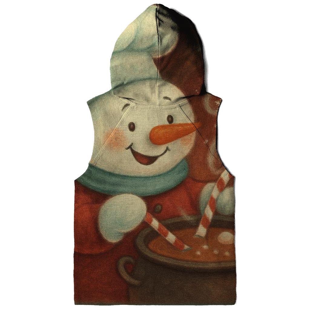 Snowman Soup Chef At The Fireplace printed hoodies