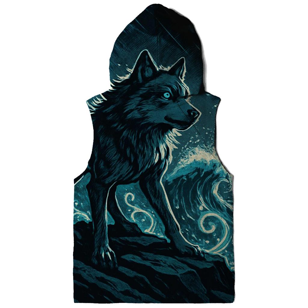 Runic Tide Wolf On The Storm Shore embroidered hoodies