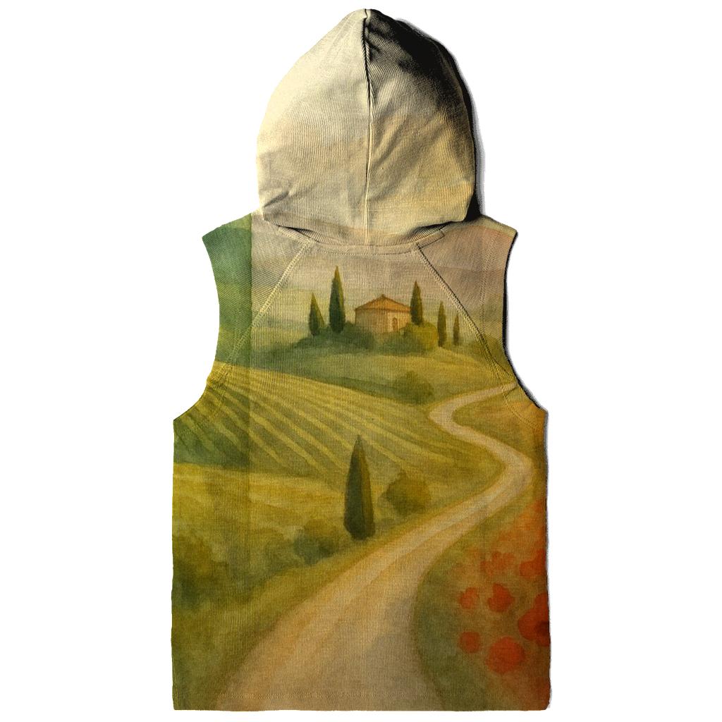 Watercolor Fields Italy hoodie trends
