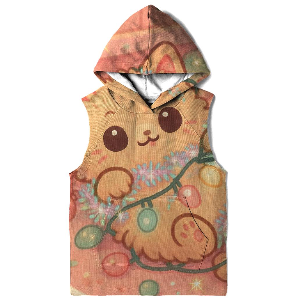 Christmas Cat Tangled In Fairy Lights zip-up hoodies