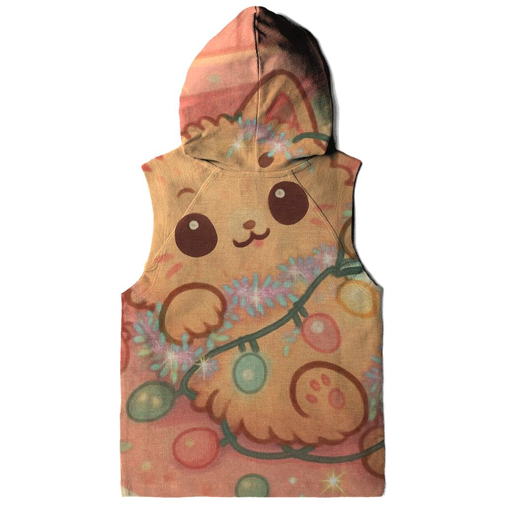 Christmas Cat Tangled In Fairy Lights zip-up hoodies