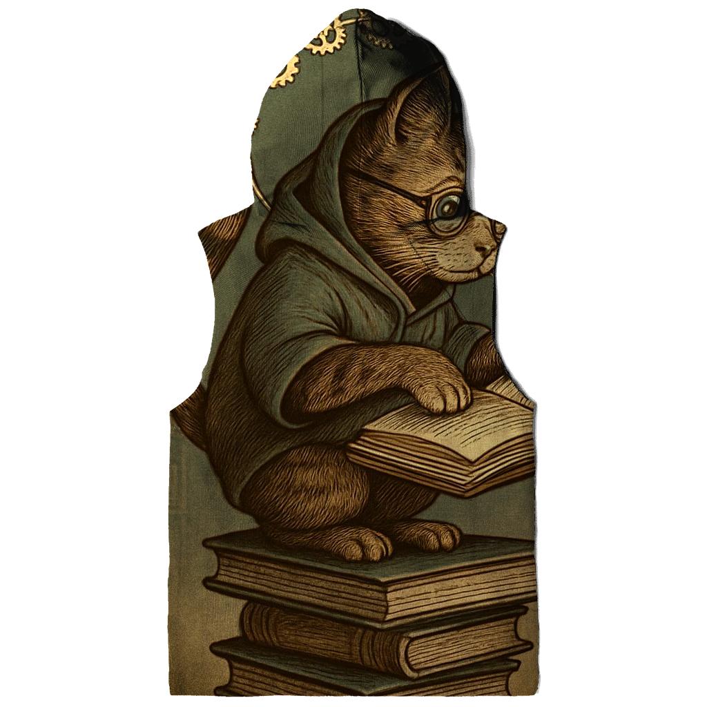 Clockwork Library Scholar Cat embroidered hoodies