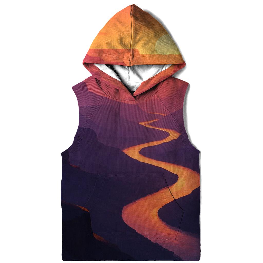 Sunset Canyon Ribbon River embroidered hoodies