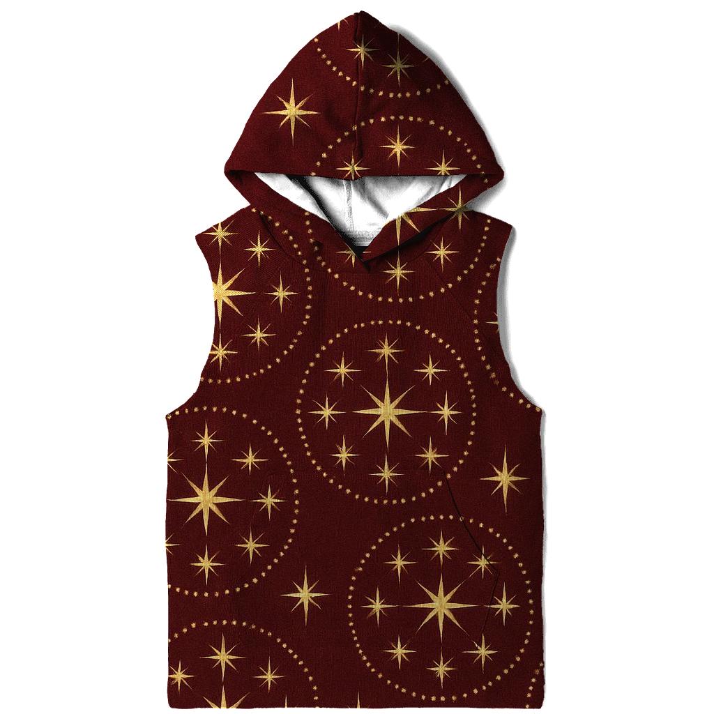 Golden Starburst Concentric Rings On Burgundy Background designer hoodies