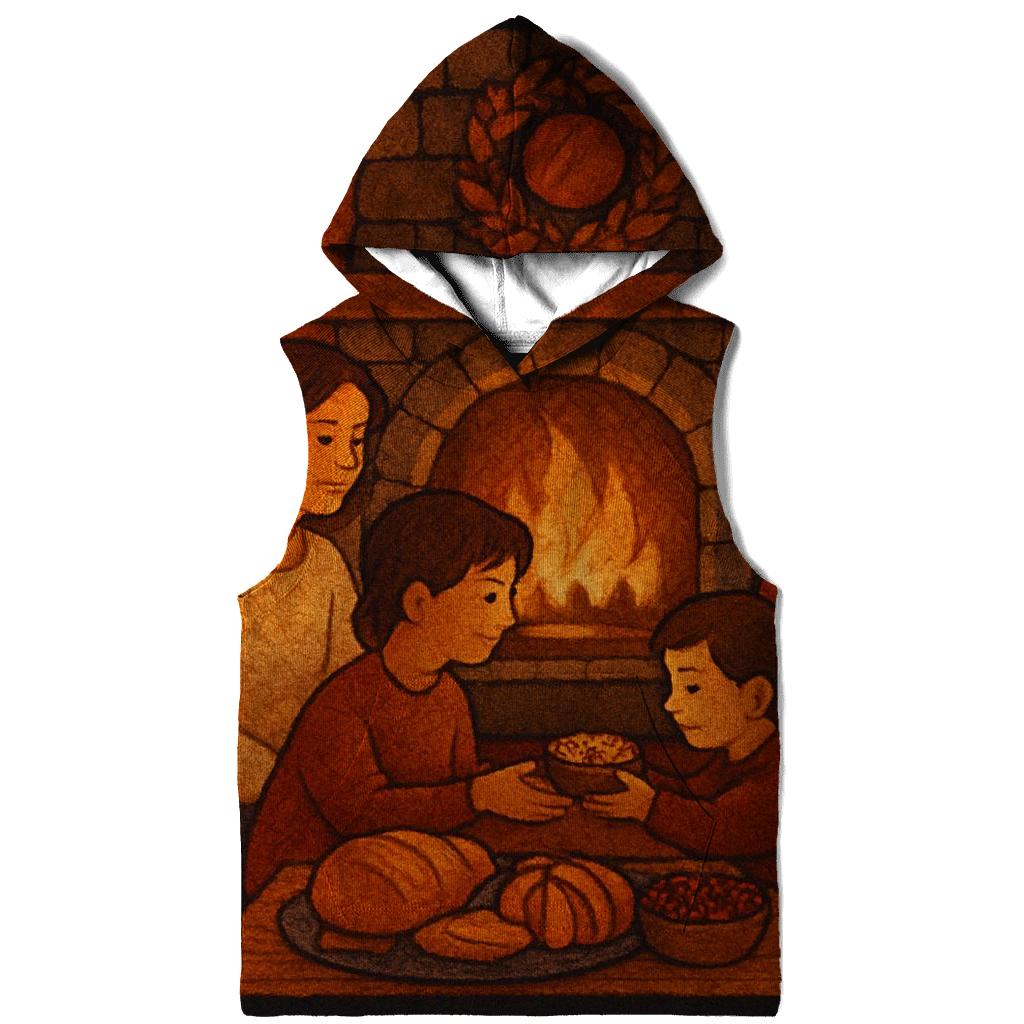 Quilted Hearthside Thanksgiving Evening embroidered hoodies